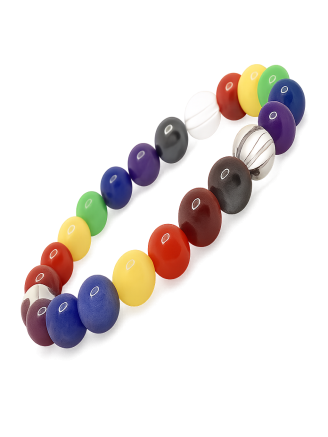 Multicolor handmade beaded bracelet with colorful round beads